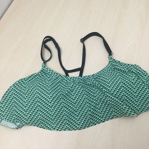 Green & Black Bikini Top